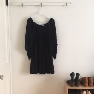 off the shoulder black dress